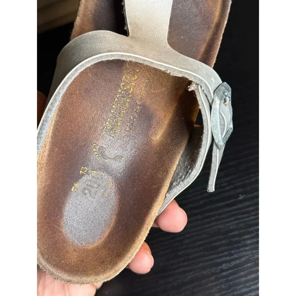 Birkenstock Gizeh Kids Stone Gray Birko-Flor Sandals EU 31 US C13 Thong